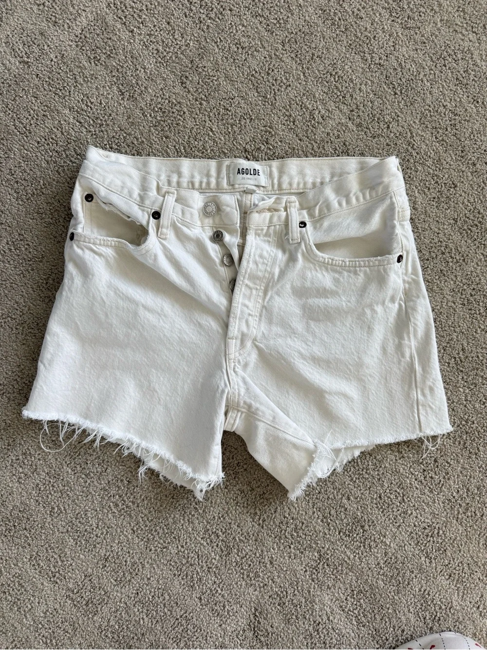 AGOLDE Parker long Denim Cutoff Shorts, size 25